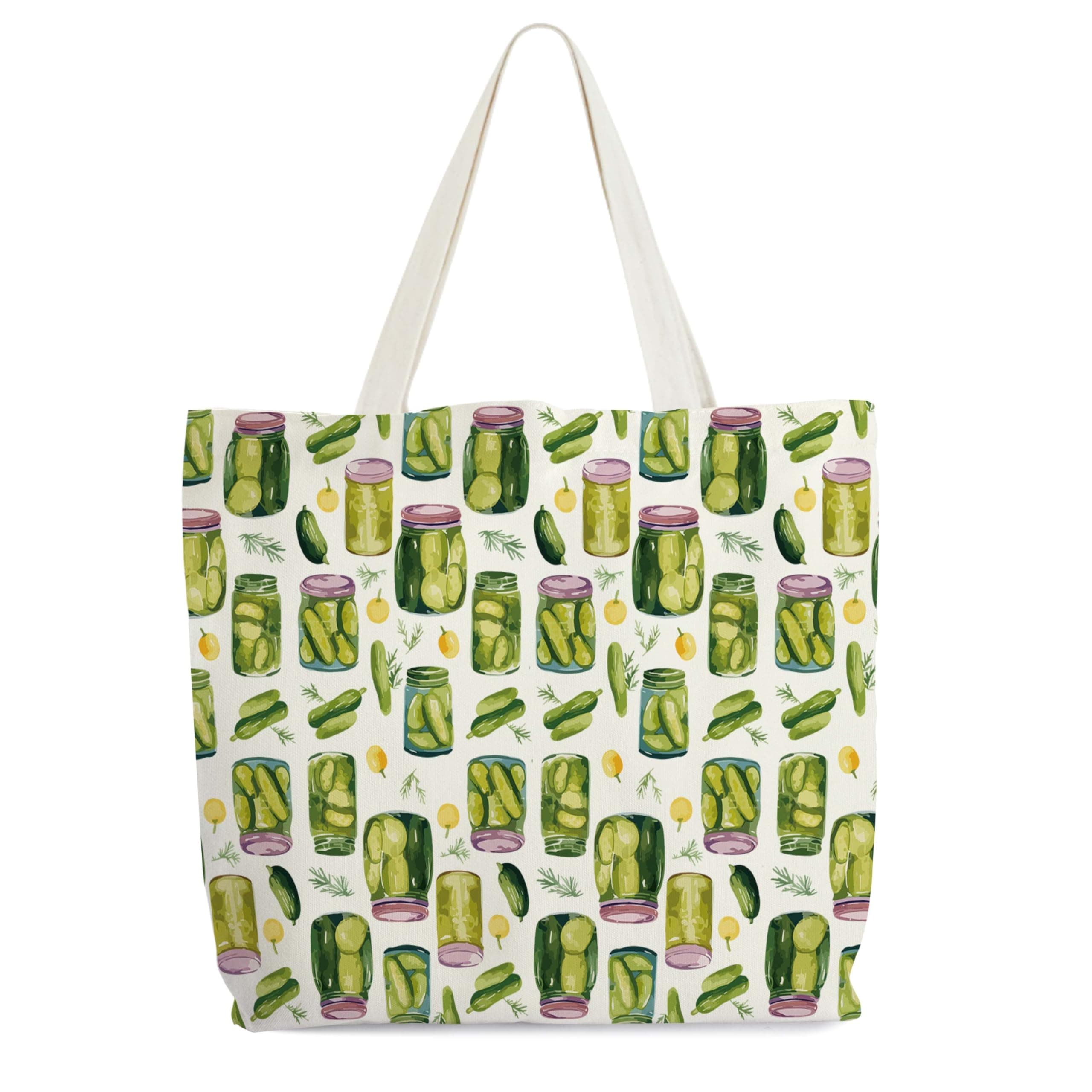 Vintage Pickle Jar Tote Bag for Women - Perfect for Farmers Markets