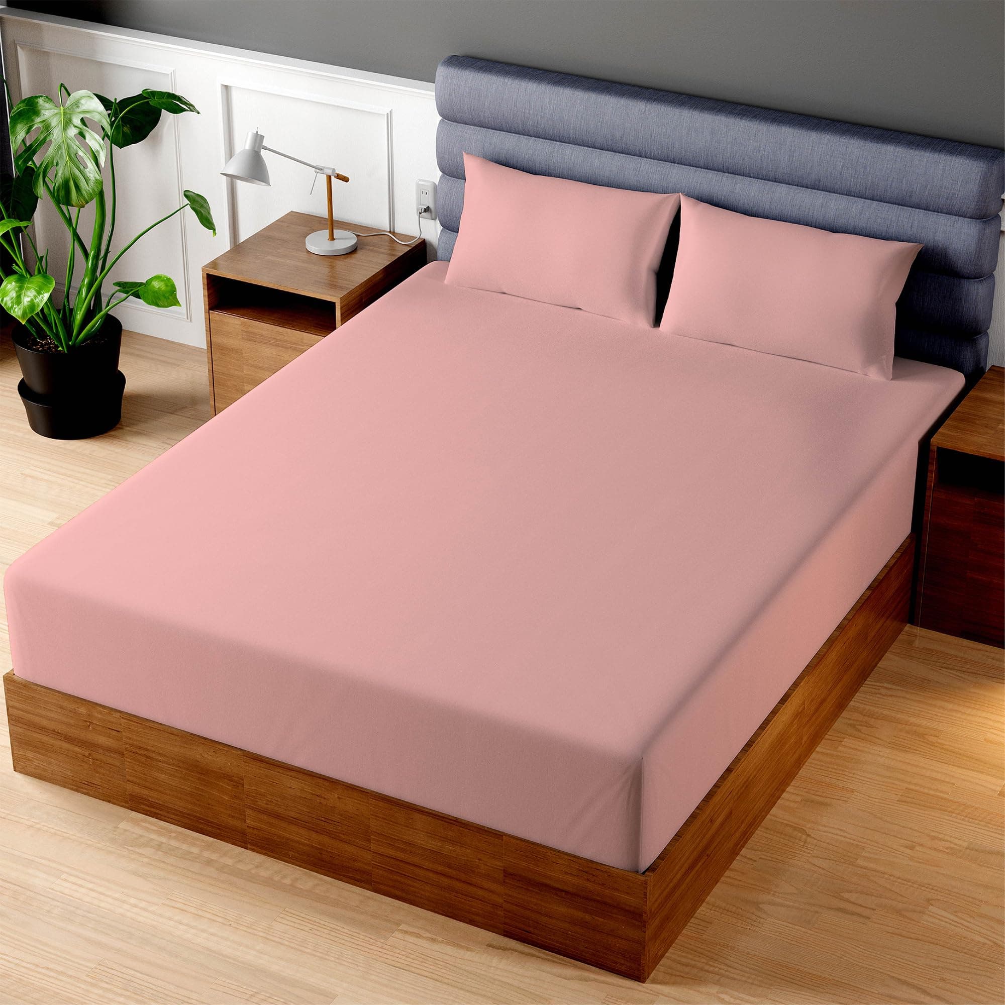 Superity Linen Fitted Sheet - 100% Cotton California King - Soft & Comfortable 200 Thread Count