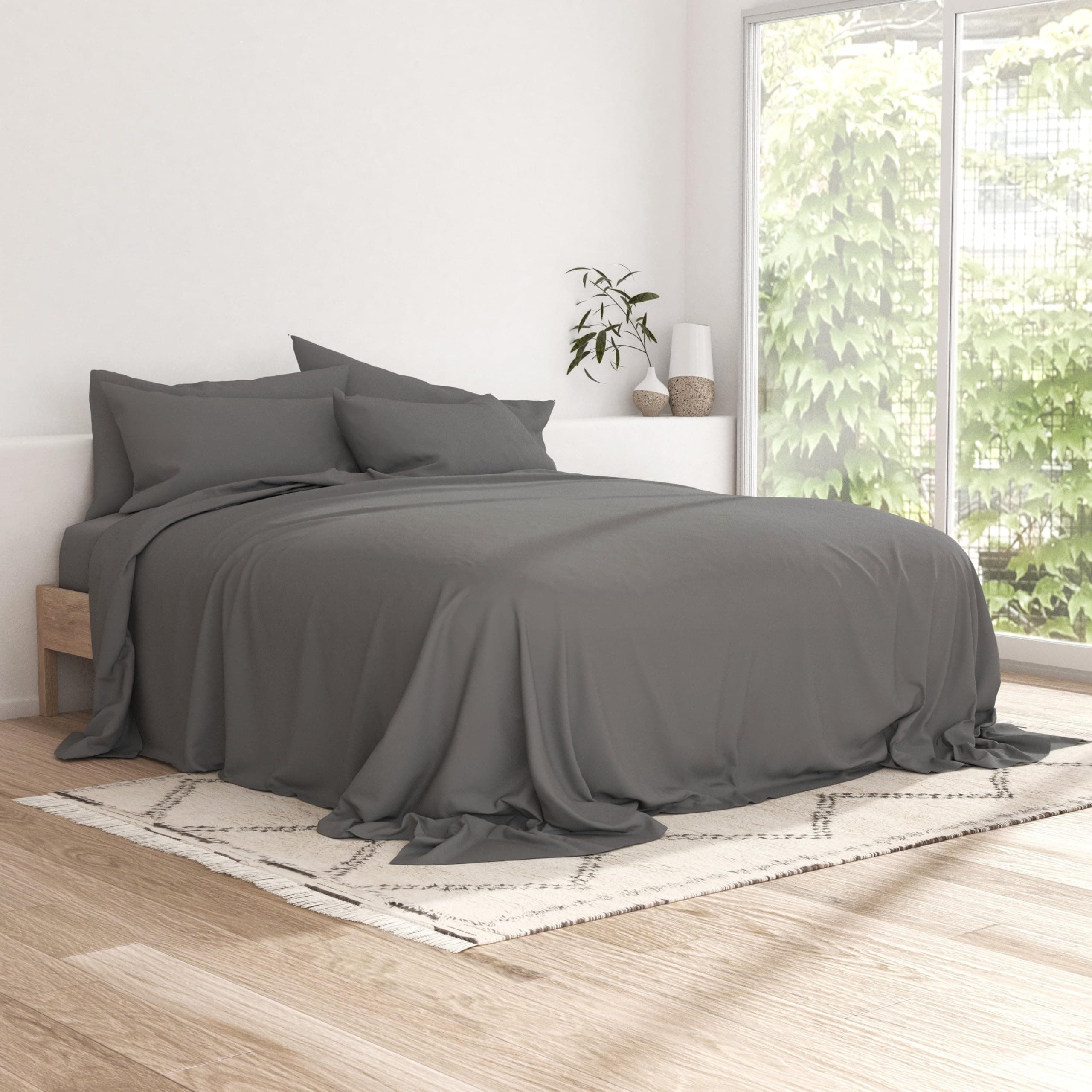Essential Ultra Soft Linen Market Sheet Set - 4 Piece Microfiber Bedding
