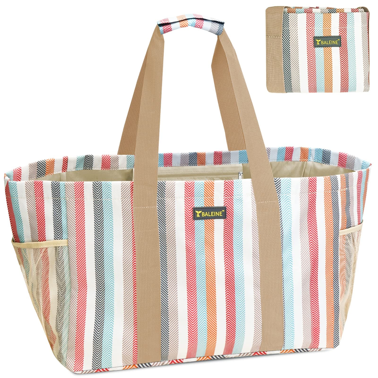 Baleine Stripe Soft 9 Gallon Foldable Tote Bag