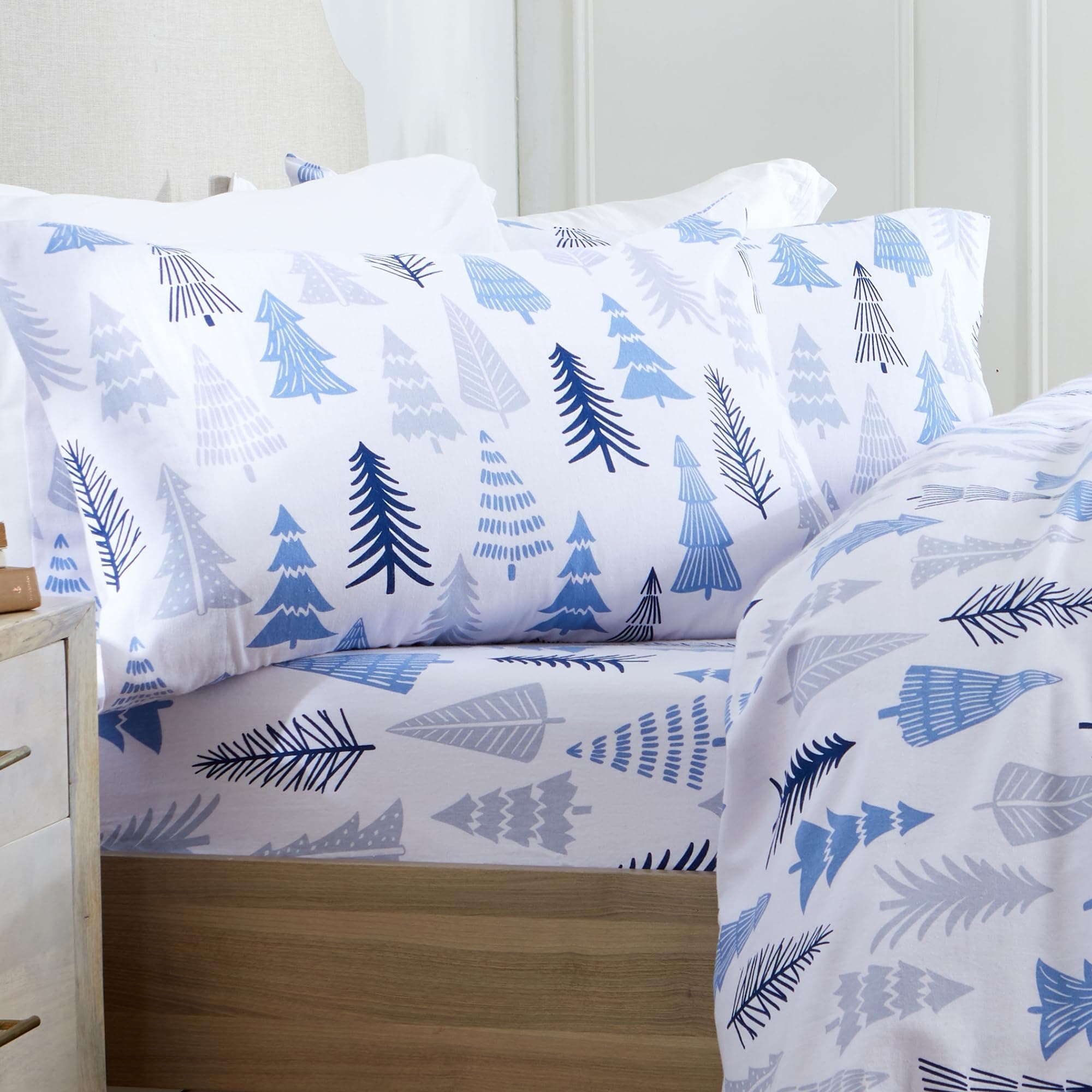Turkish Cotton Flannel Sheet Set | Deep Pocket Winter Bed Sheets | Double Brushed for Softness & Comfort | Alpine Collection