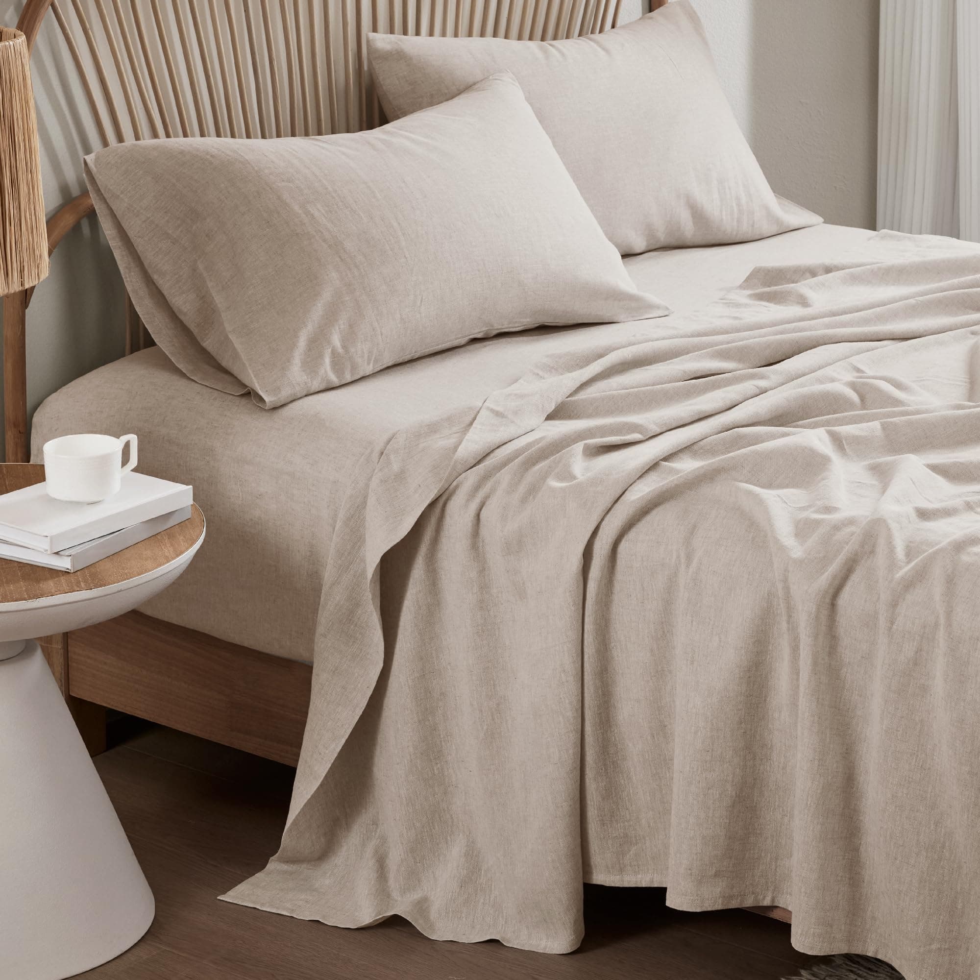 Hyde Lane Organic Linen Sheet Set, Queen, Soft & Breathable