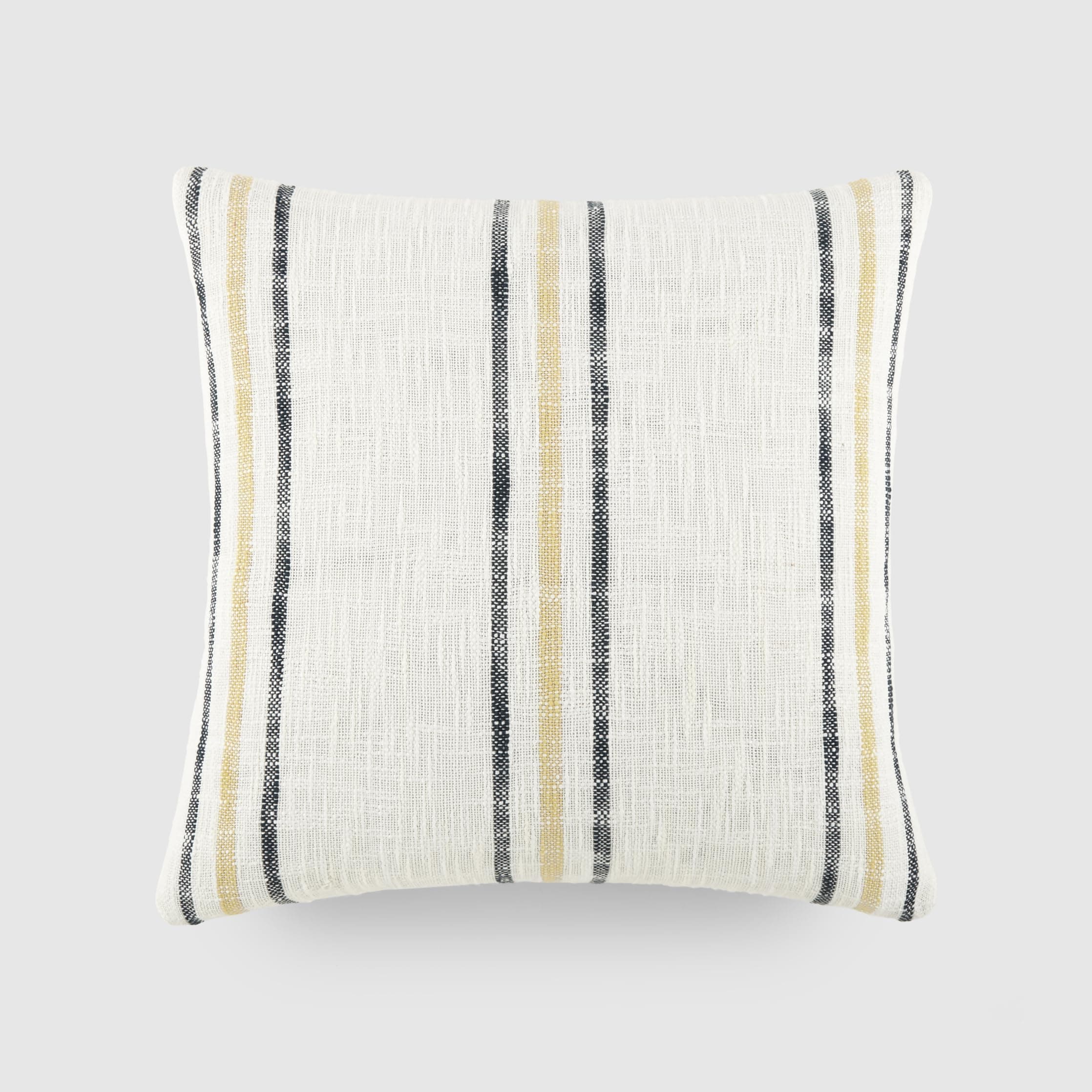 Linen Market Mustard Framed Stripe Cotton Decor Throw Pillow