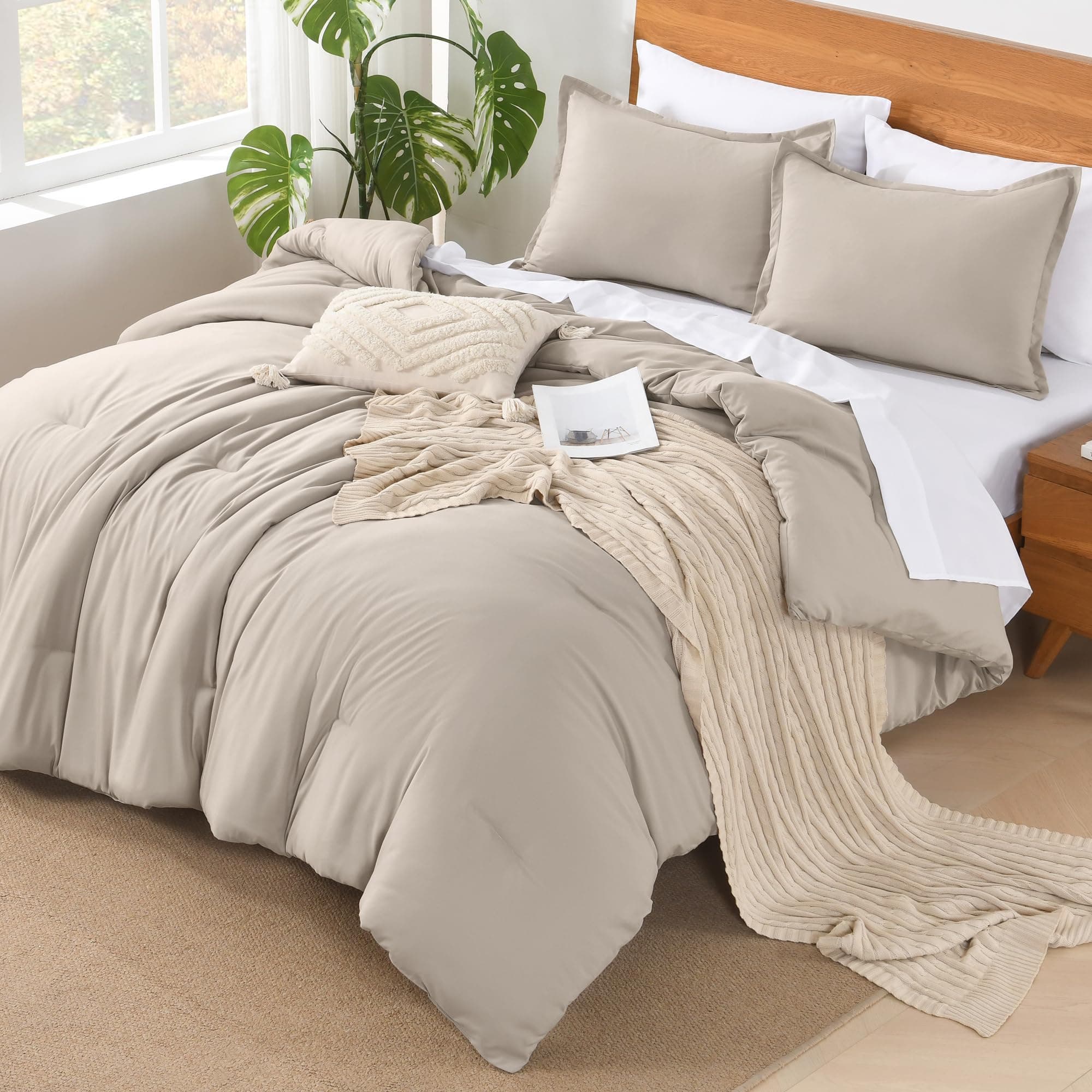 Queen Size Linen Comforter Set - Summer Soft Bed in a Bag