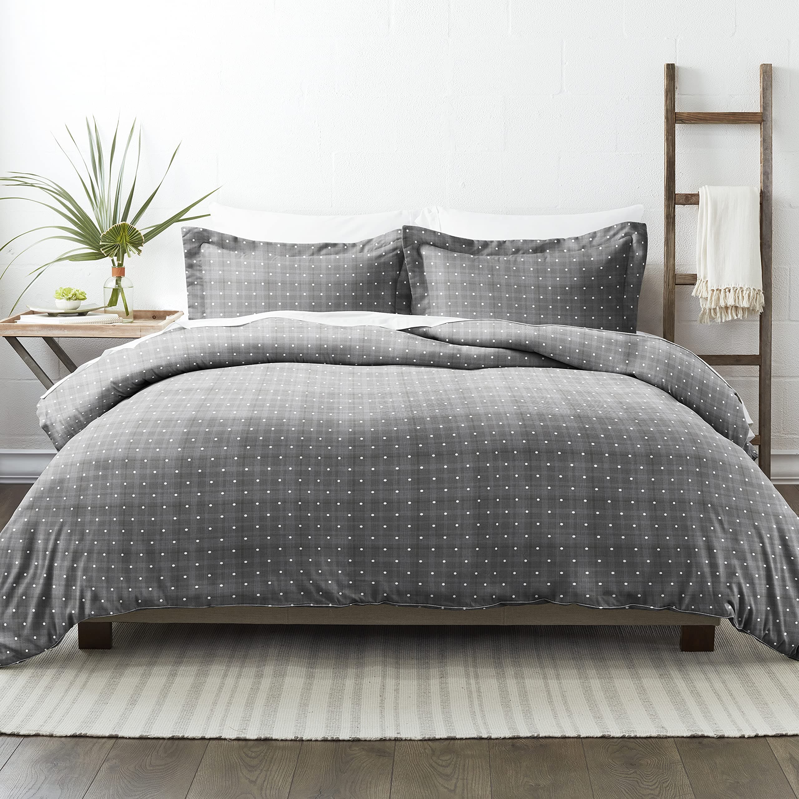 Hotel-Like Comfort Linen Duvet Cover Set - Queen Size (Gray)