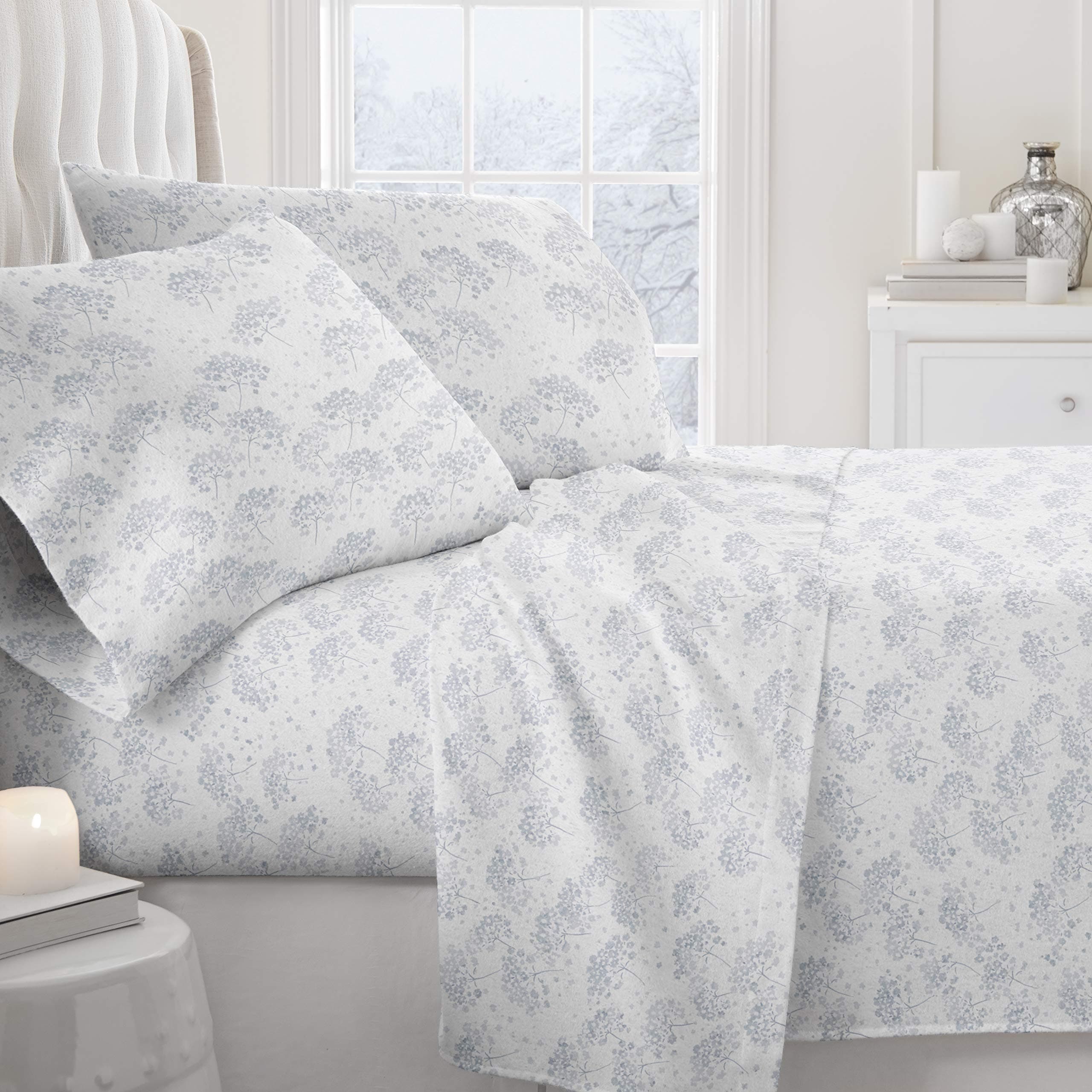 Ultra-Soft & Cooling Light Blue Flower Full Bedding Sheets for Full Size Bed - Sleep Better Than Ever with Linen Market Deep Pocket Sheets OEKO-TEX Certified