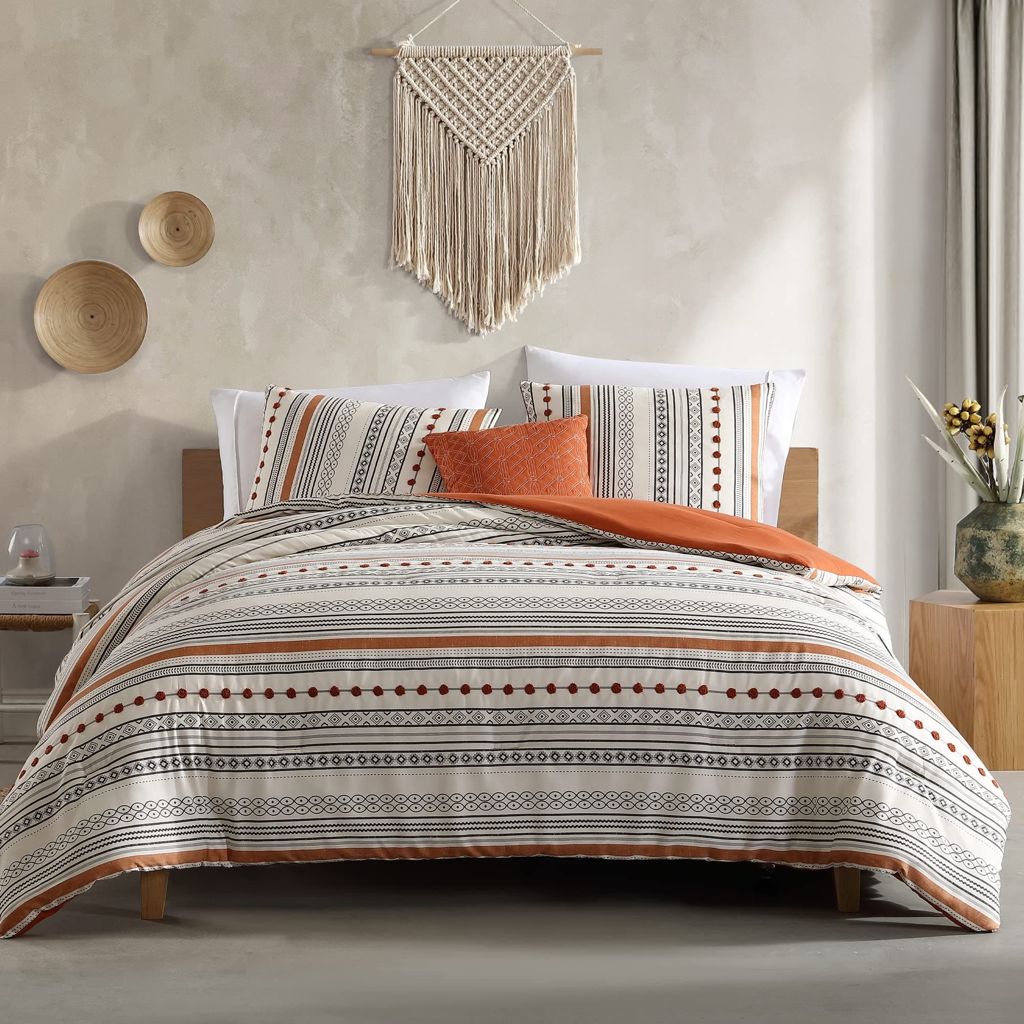 Modern Threads Layne Collection King Comforter Set - Reversible & ElegantBedding (4-Piece) - Includes Comforter, Shams &