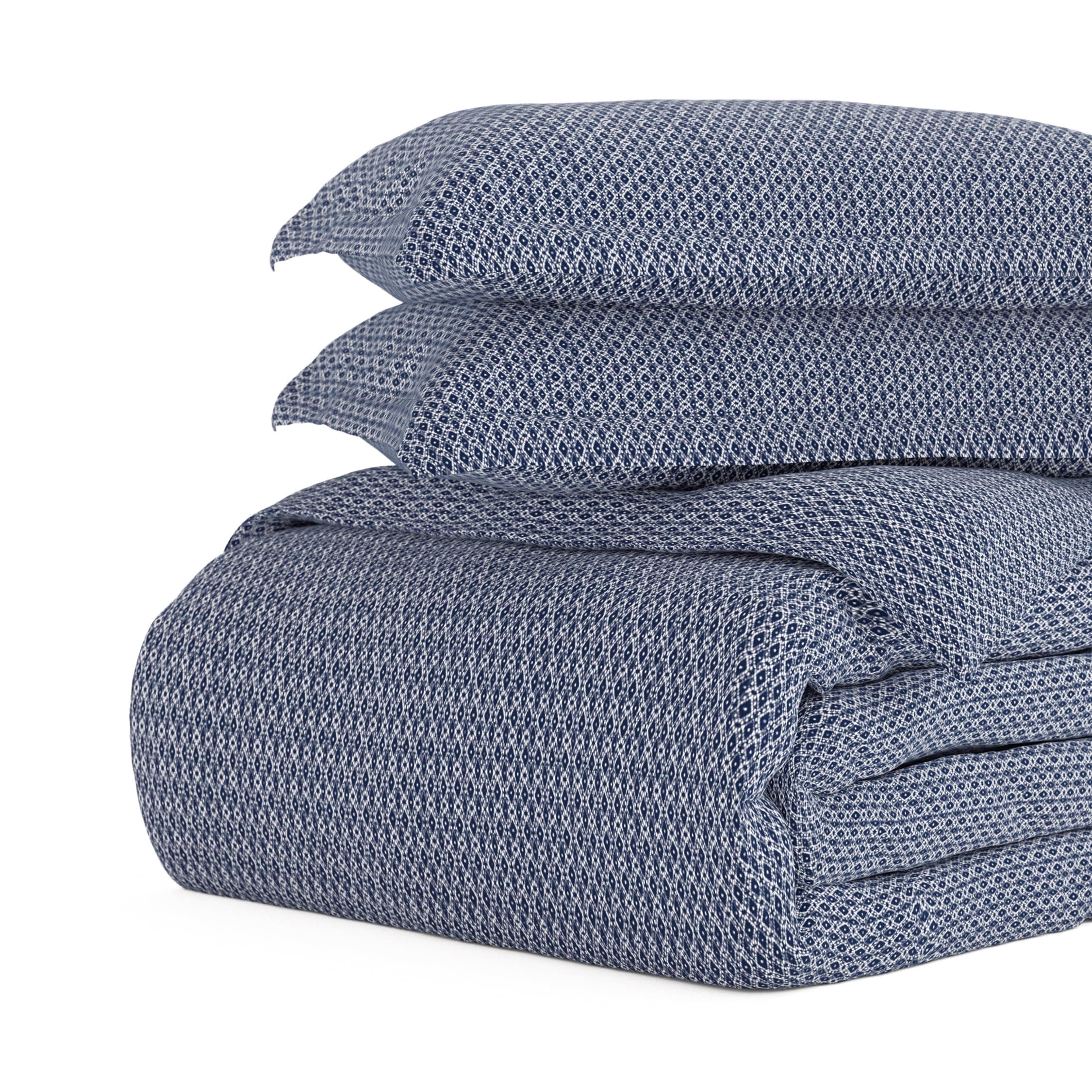 iEnjoy Home Premium Blue Diamond Pattern Duvet Cover Set, Queen/Full
