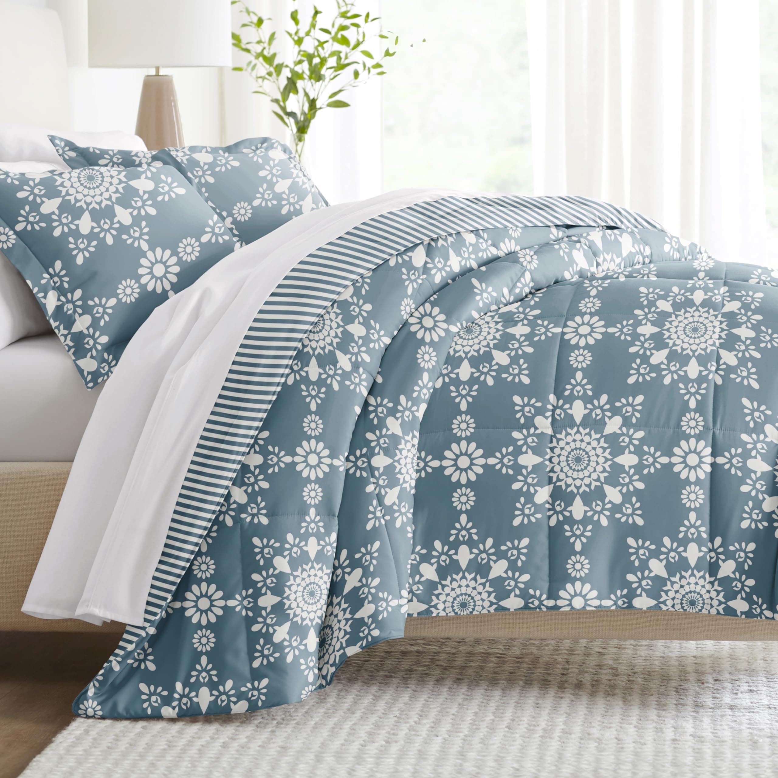 Linen Market Reversible Twin Comforter Set - Soft & Lightweight Down Alternative