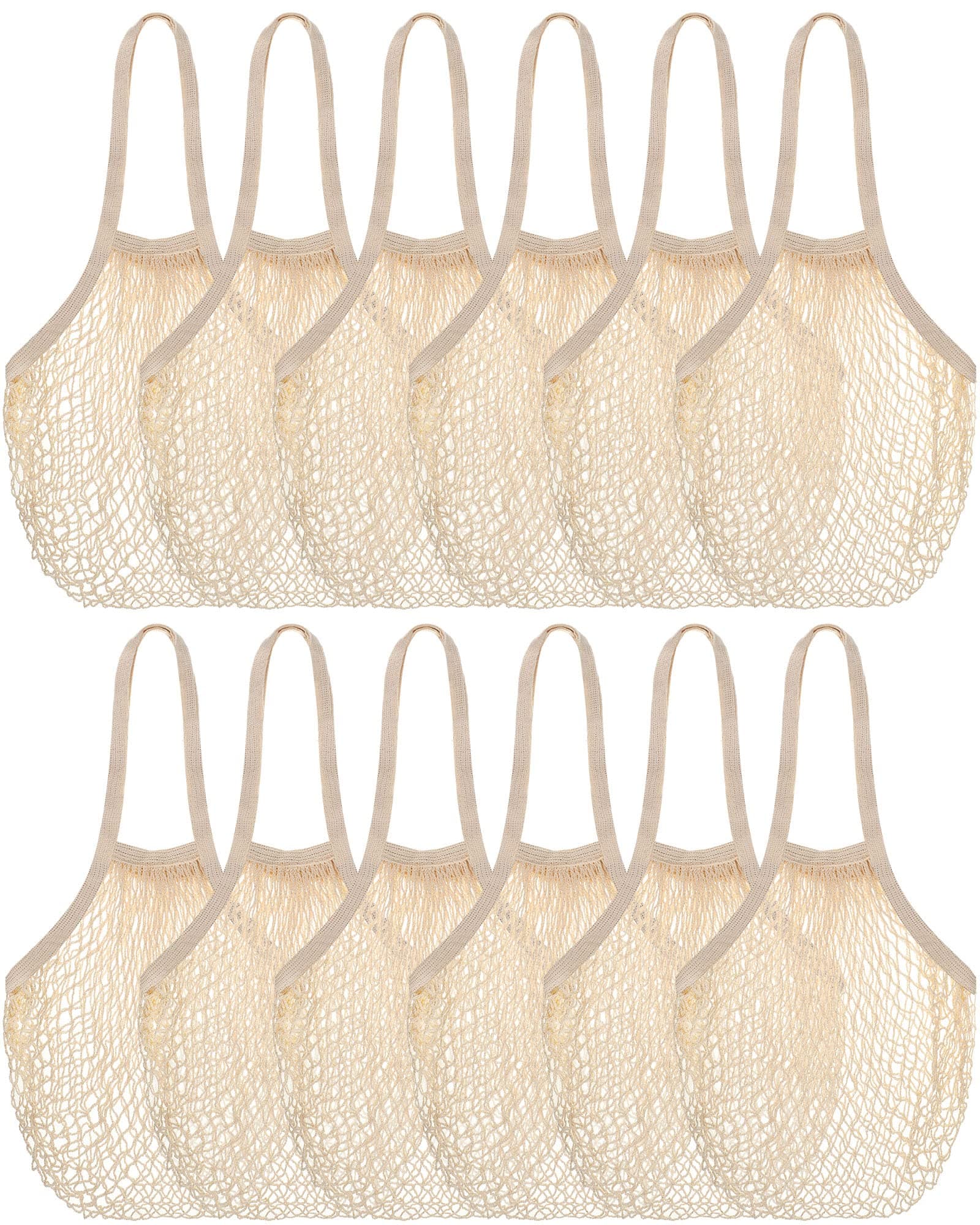 Eccly 12-Piece Reusable Mesh Grocery Bag Tote with Handles