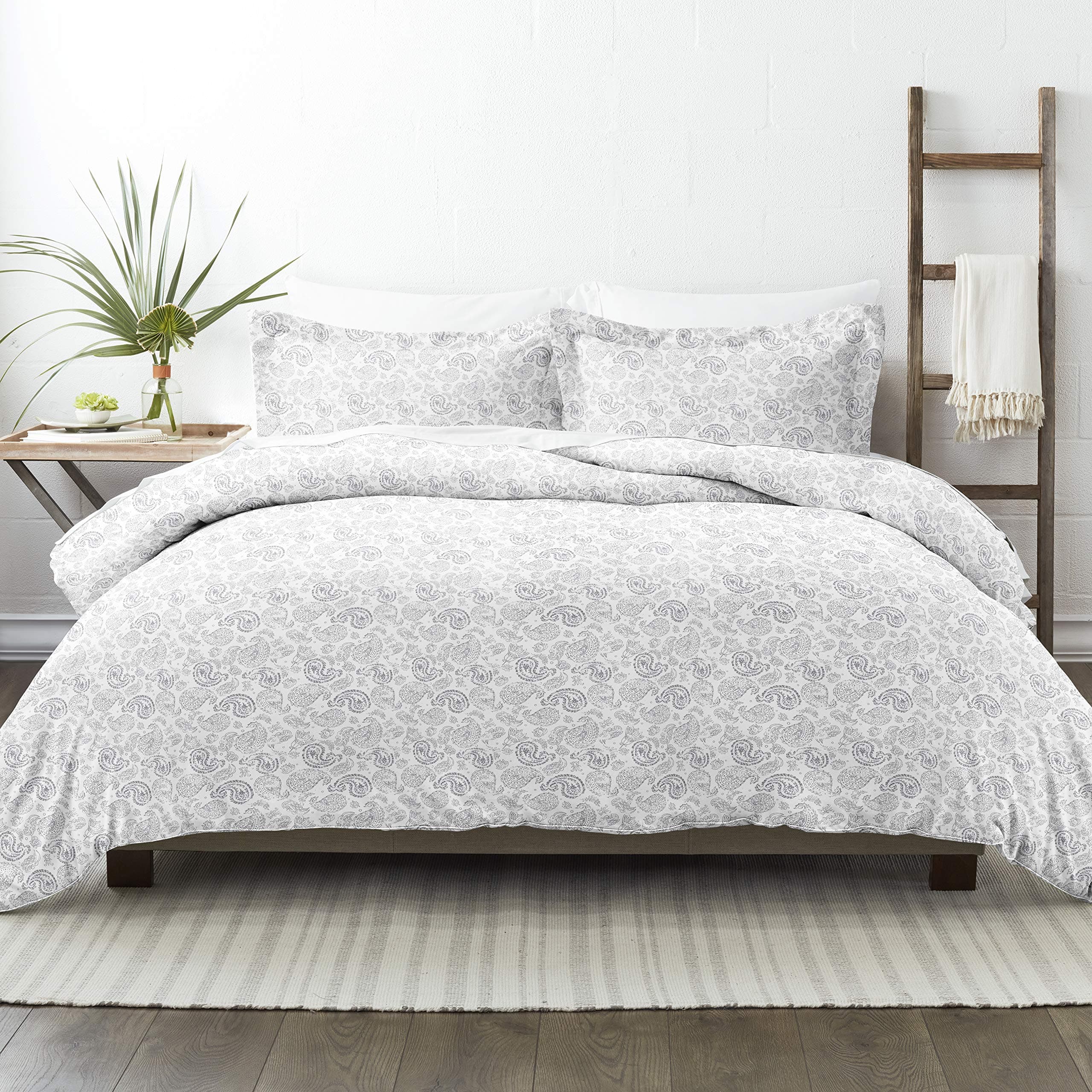 Queen Linen Duvet Cover Set - Luxurious Softness & Exquisite Prints for Dreamy Bedroom