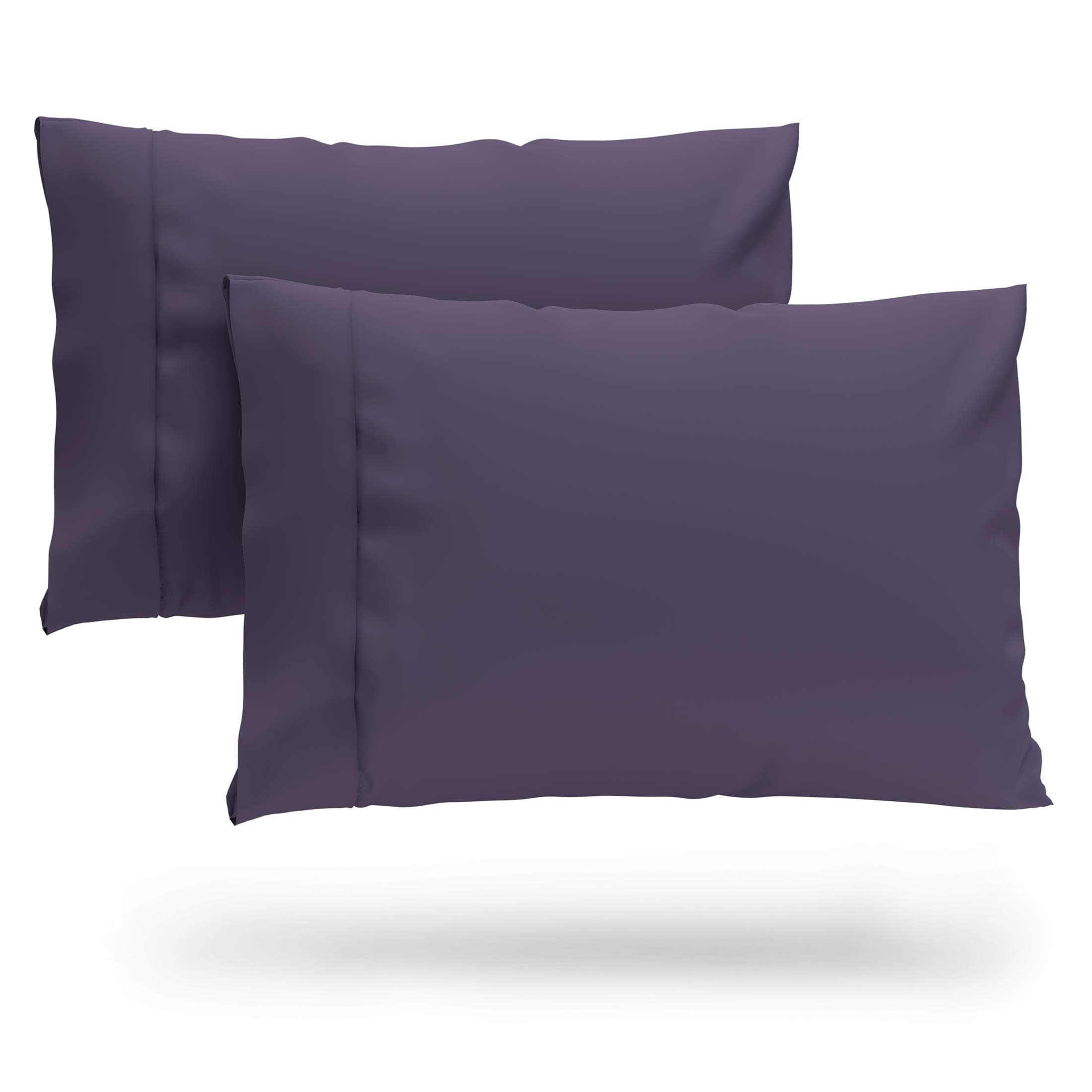 Ultra Soft Bamboo Blend Cooling Pillowcases - Set of 2 (King, Purple)