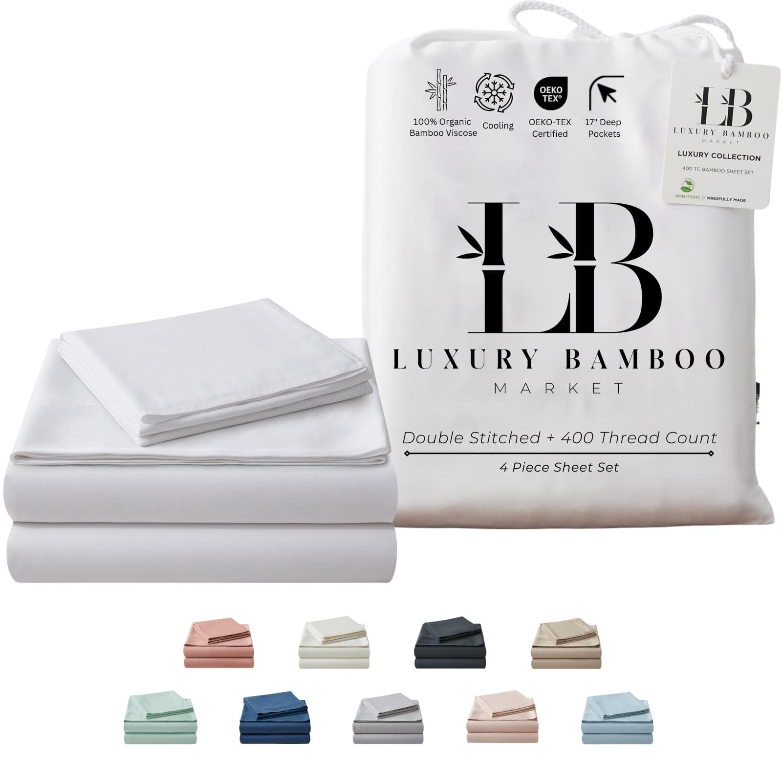 Bamboo King Size Sheet Set | 100% Viscose, Cooling & Ultra Soft