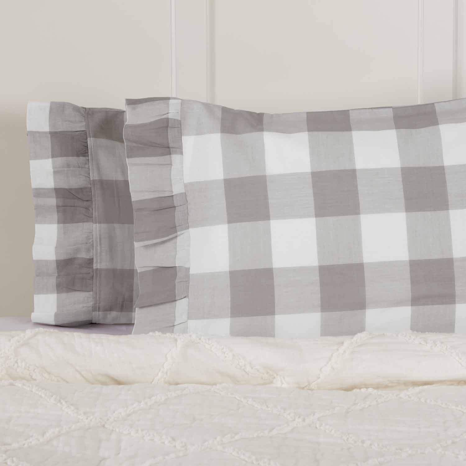 Gray Buffalo Check Madison King Size Pillowcases, Set of 2