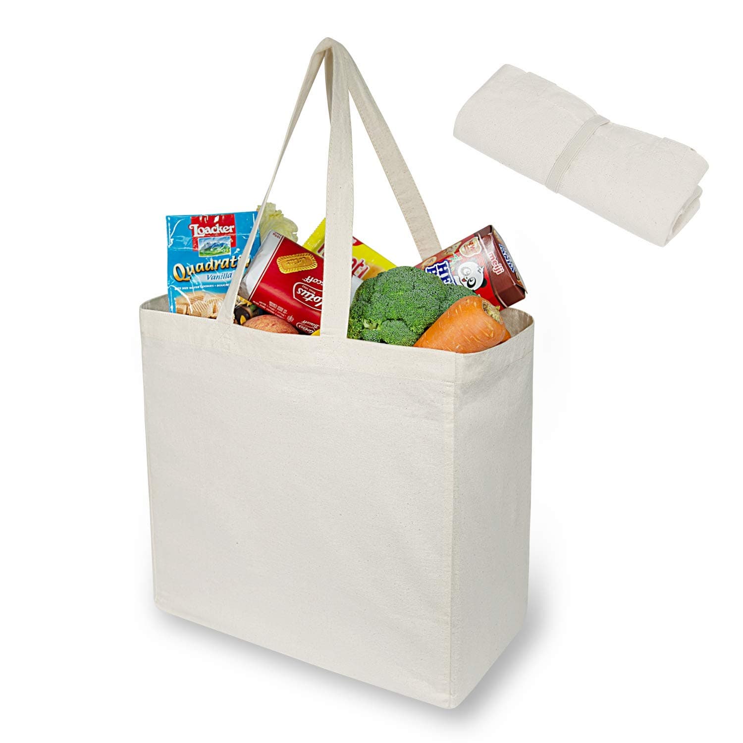 TOPDesign 6 Pack Reusable Grocery Shopping Totes, Foldable Canvas Bags (Pack of 6)