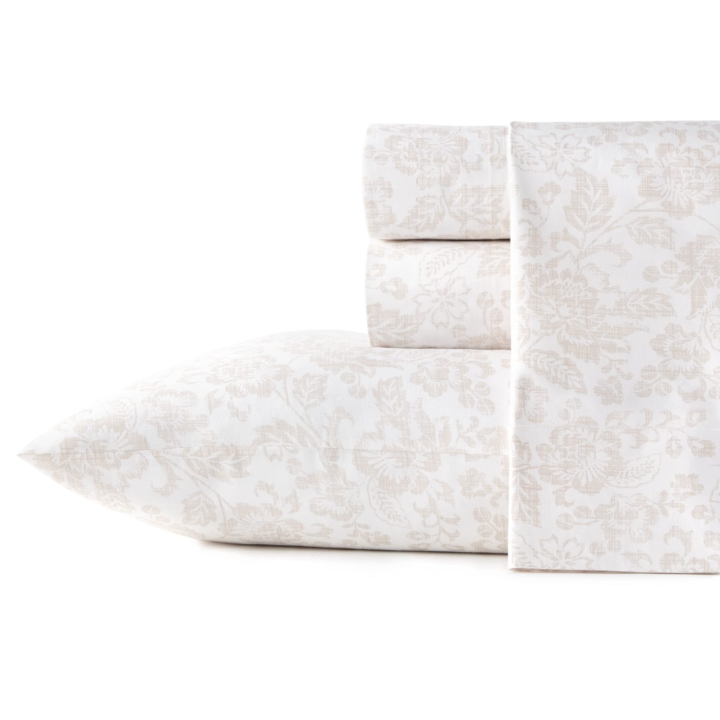 Mae Queen Stone Cottage Cotton Percale Sheets, Crisp & Cool Bedding Set