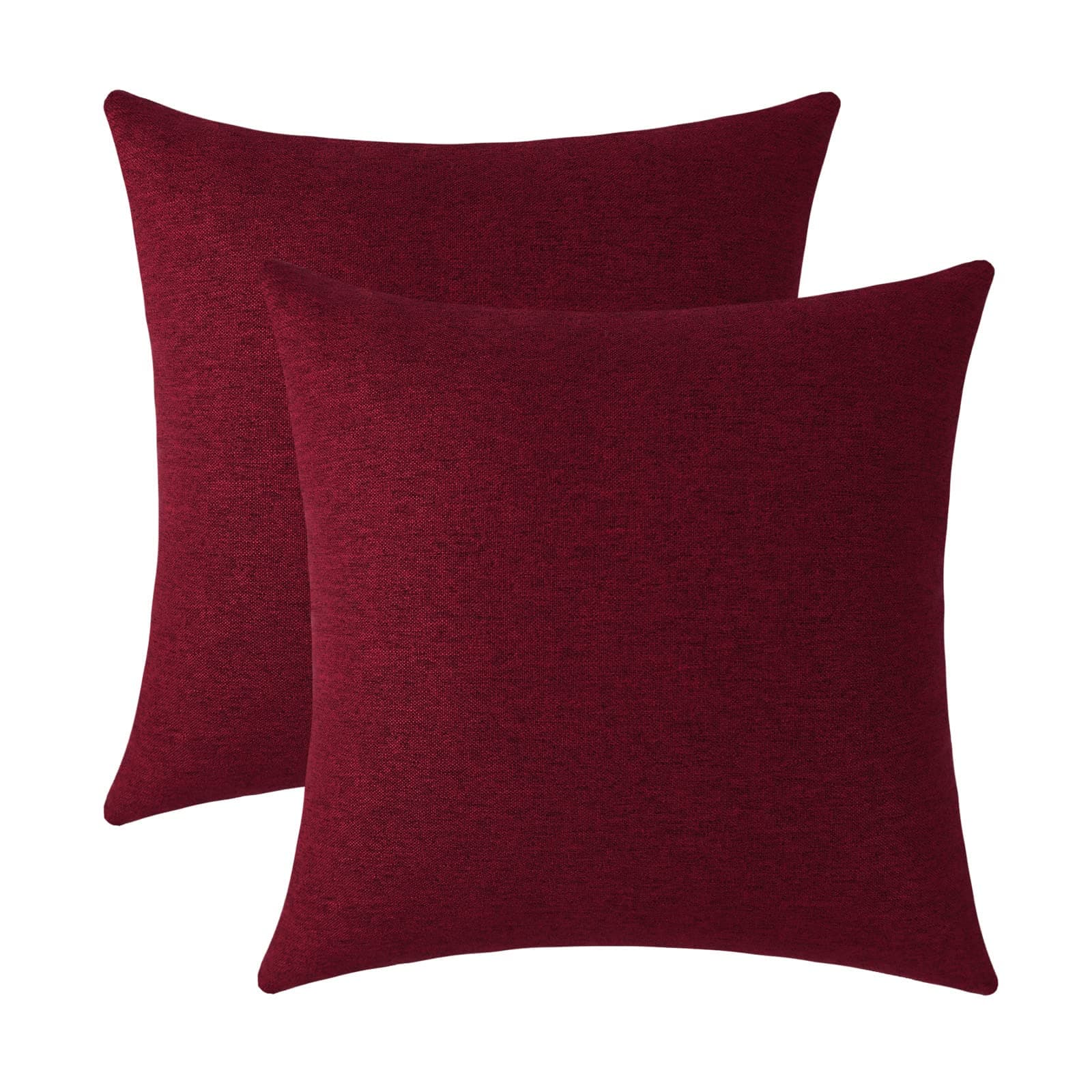 Jeneoo Rustic Farmhouse Burgundy Throw Pillow Covers (Set of 2, 20x20")