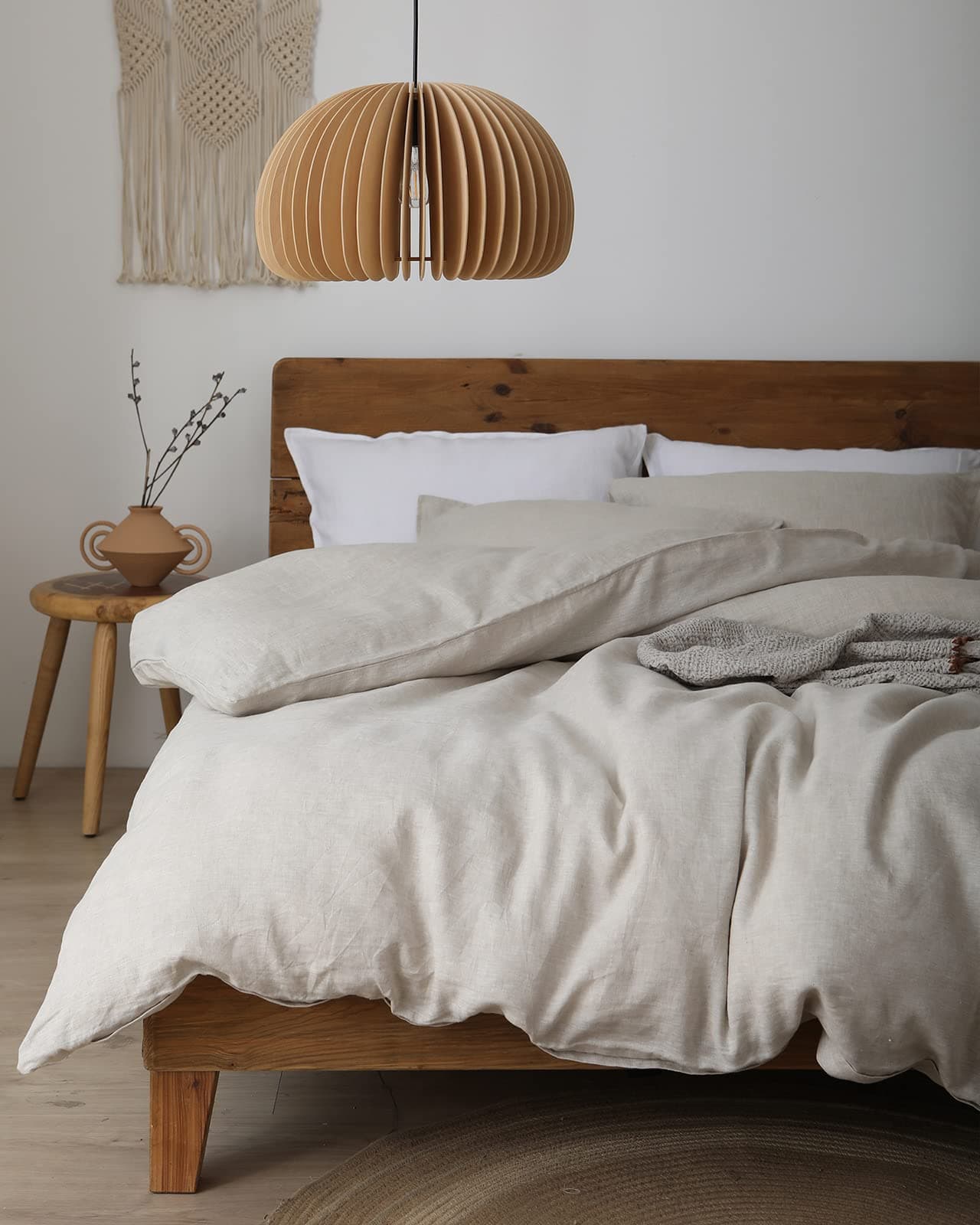 XZ XIFA Queen Size Linen Duvet Cover & Pillowcases Set