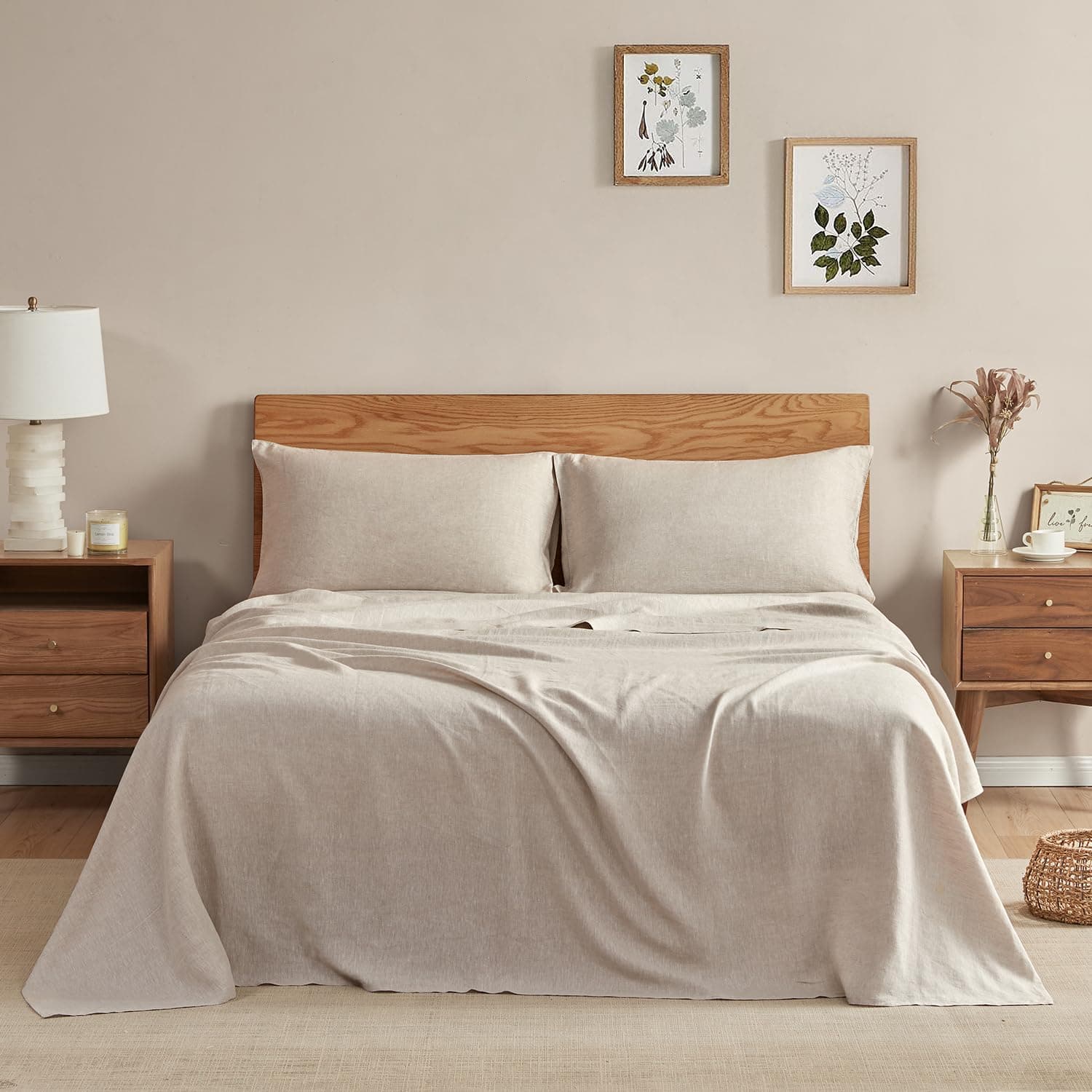 100% French Linen Sheets Set for Hot Sleepers - 4 Pcs Set