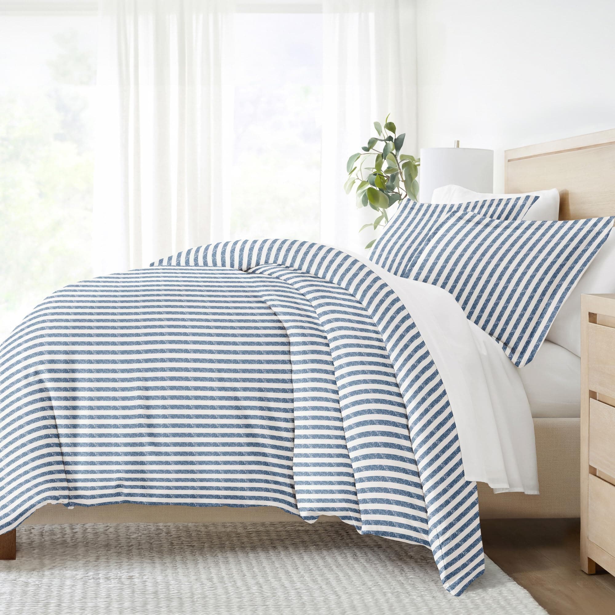 Hotel-Quality Queen Duvet Cover & Sham Set - Linen, Softness, & Exquisite Prints
