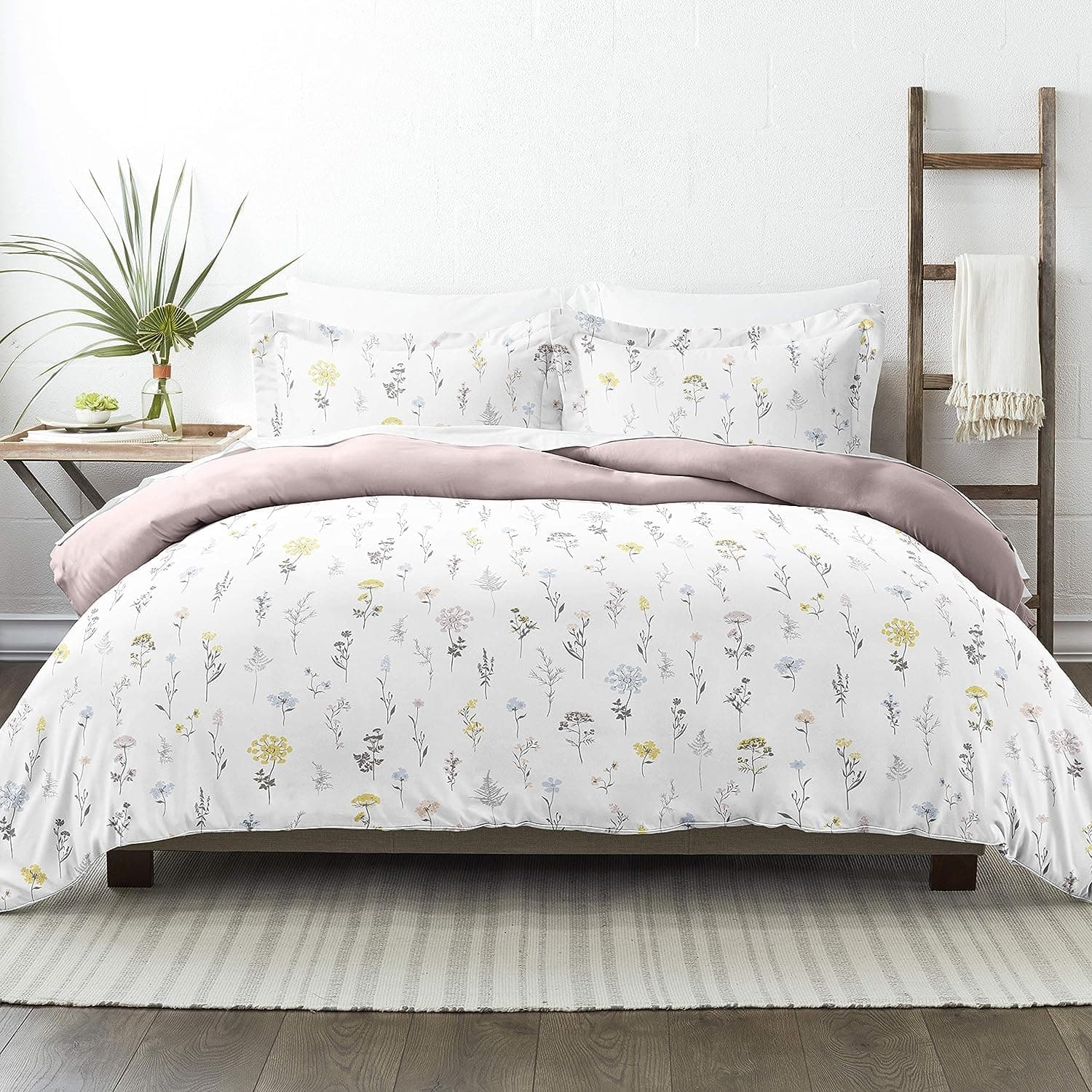 Soft Pink Linen Twin Duvet Cover Set - Hotel-Like Comfort and Exquisite Prints