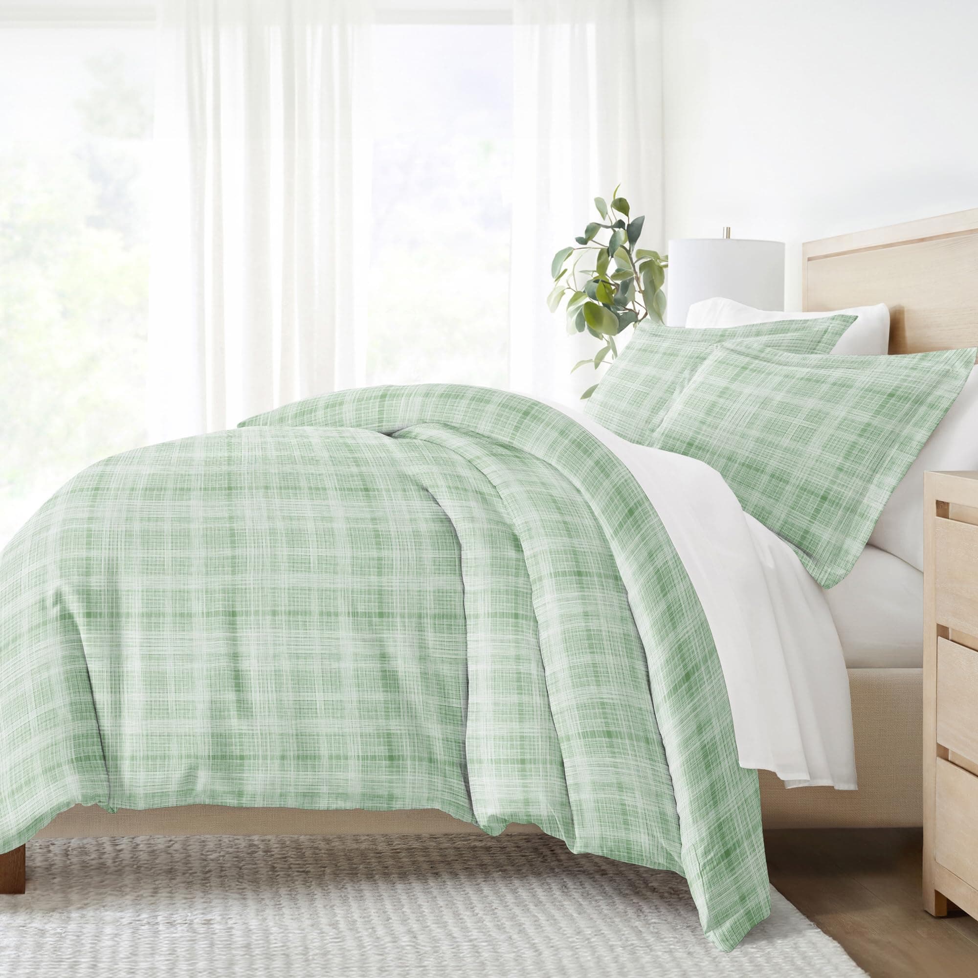 Linen Market Queen Duvet Cover & Shams (Forest) - Hotel-Quality Softness & Exquisite Prints